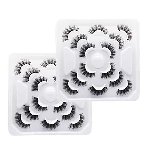 Vayator 14 PairsSet 3D Mink Lashes Natural False Eyelashes Dramatic Volume Fake Lashes Makeup Eyelash Extension Silk Eyelashes F012 14 Pairs2 Pack-F012