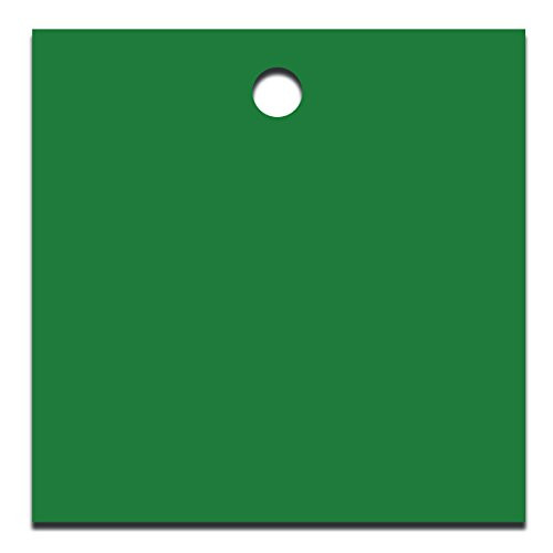 Accuform TDG229GN Accu-Ply Plastic Blank Identification Tag Square 2-12 W x 2-12 L Green Pack of 25
