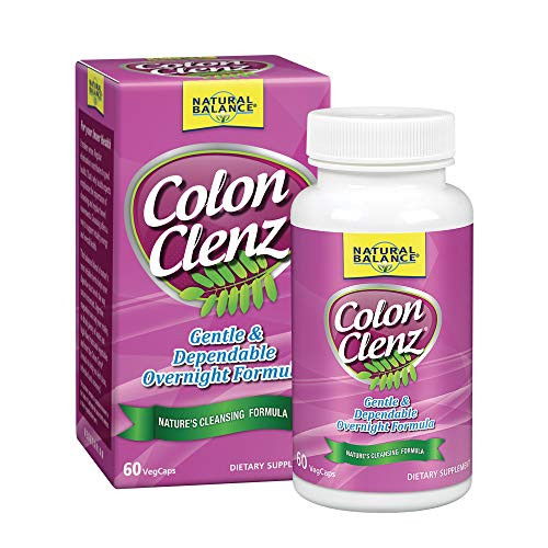 Natural Balance Colon Clenz  Herbal Colon Cleanse   Detox Supplement  Gentle   Dependable Overnight Formula  60 Vegetarian Capsules