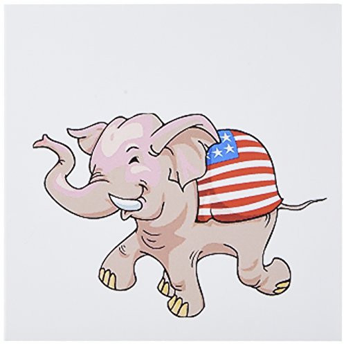 3dRose Republican Party Elephant Mascot Greeting Cards 6 x 6 Set of 6 gc-59992-1