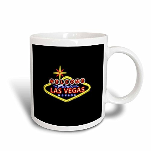 3dRose Welcome to fabulous Las Vegas Nevada Magic Transforming Mug 11 oz BlackWhite