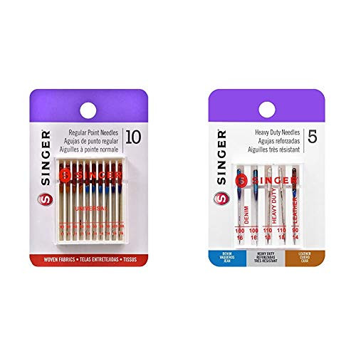Singer 4790 Universal Regular Point Sewing Machine Needle Assorted Sizes 10-Count   04801 Universal Heavy Duty Sewing Machine Needles 5-Count
