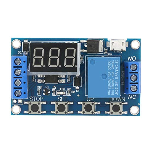 DC 6-30V Cycle Delay Timer Switch LED Display Delay OnOff Relay Module Trigger 0_1s to 999min adjustable