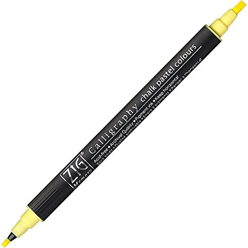 Kuretake Zig Memory System Twin Marker, Writer Chalk Pastel Colors, Yellow (MS-6400-050)