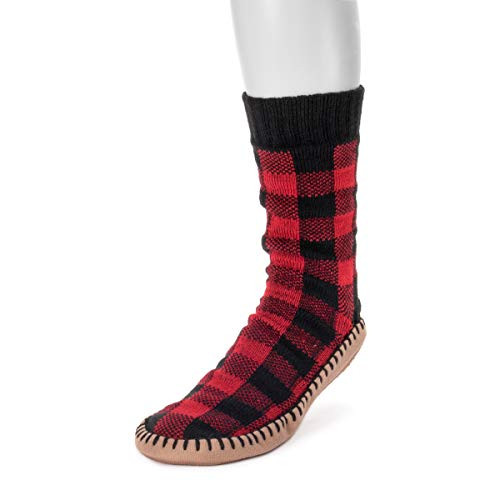 Muk Luks Mens Slipper Socks Buffalo Check LargeX-Large 11-13