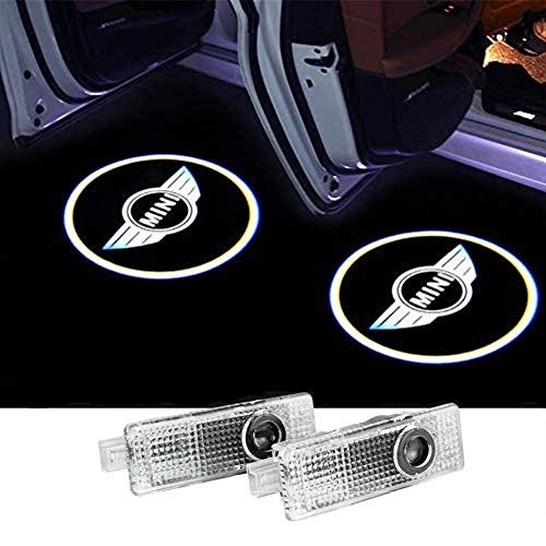 2 Pack Door Light Projector Compatible fit MINI Cooper Countryman Accessories Welcome Light LOGO Courtesy Light Sign Emblem 3D Shadow Ghost Light Projector Compatible with MINI Cooper