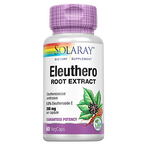 Solaray Eleuthero 200 mg  Adaptogen for Healthy Stress Stamina   Mental Alertness Support  60 VegCaps