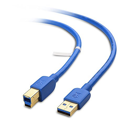 Cable Matters 6-Foot USB 3_0 Cable USB 3 Cable USB 3_0 A to B Cable in Blue   6-Inch USB C to USB Adapter in Black