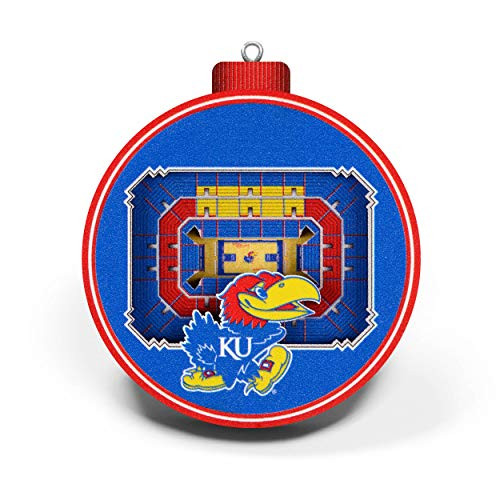 YouTheFan NCAA Kansas Jayhawks - Allen Fieldhouse 3D StadiumView Ornament Team Colors Large