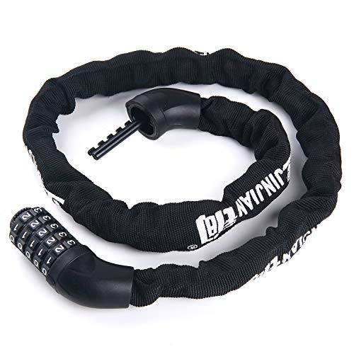 Keador Bike Lock Coiling 5-Digit Combination Lock for Bicycles 3_2 Feet Security Anti-Theft Bike Chain Lock Keyless Lock for Motorcycles Bicycles Doors Gates Fences and Grills