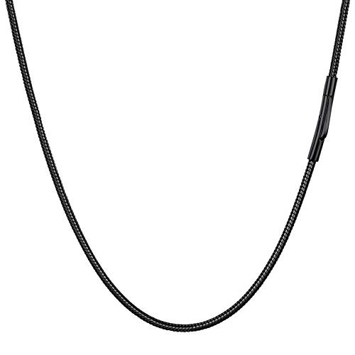 PROSTEEL Stainless Steel Chains Mens 20inch Black Necklace 2mm Thick Chain for Jewelry Making Craft Chain PROSTEEL Stainless Steel Chains Mens 20inch Black Necklace 2mm Thick Chain for Jewelry Making Craft Chain