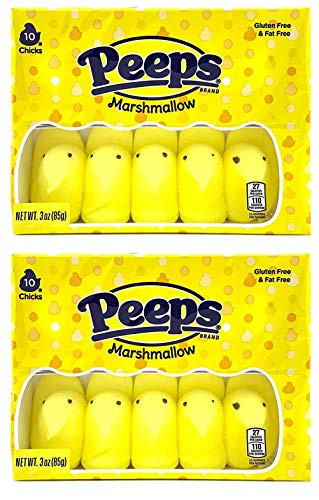 Easter Peeps Marshmallow Yellow Chicks Candy Basket Stuffers 3 Ounces Pack of 2