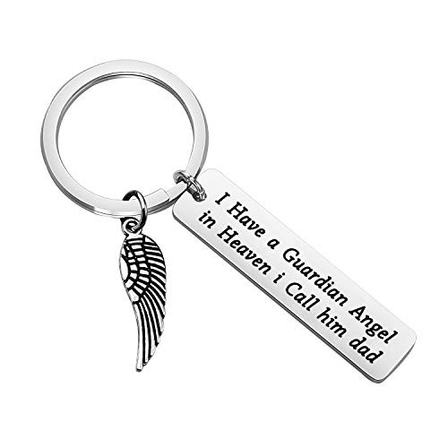 FOTAP I Have A Guardian Angel In Heaven I Call Him Dad Keychain Guardian Angel Key