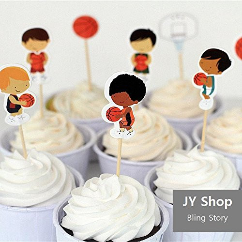 24pcs Basketball Sport Boys Cupcake Toppers Picks Baby Shower Kids Birthday Party Supplies Cake Decorations 24pcs Basketball Sport Boys Cupcake Toppers Picks Baby Shower Kids Birthday Party Supplies Cake Decorations