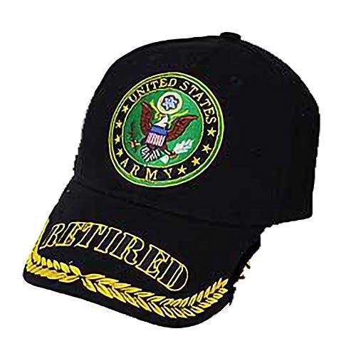 United States Army Retired Black Hat Cap USA