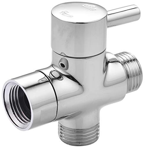 High-Standard Shower Head Diverter Valve 100 Solid Brass Shower Arm Diverter Valve for Hand Held Showerhead and Fixed Spray Head G12 3-Way Universal Shower System Replacement Part Chrome diverter