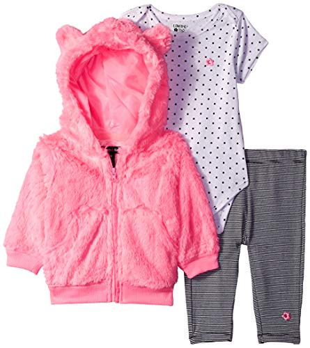 Limited Too Baby Girls Dots and Stripes Jacket Bodysuit Legging Set Pants Multi Color Pink 12M