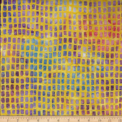 Murano Batiks Geo Rectangles Yellow Fabric by the Yard