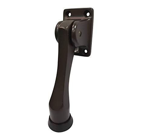 QCAA Solid Brass Drop Down Door Stop 4 Oil Rubbed Bronze US10B 1 Pack