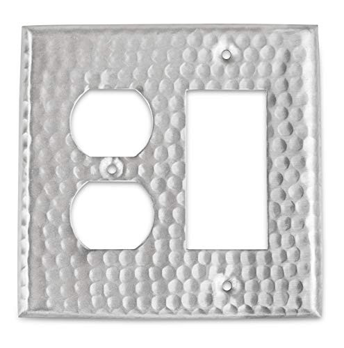 Monarch Abode 18020 Hammered Duplex Wall Switch Plate Nickel