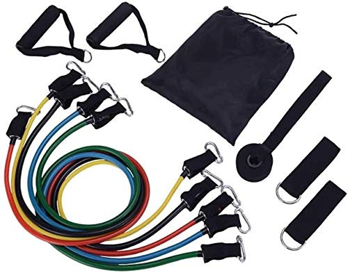 Resistance Bands Set Exercise Bands with Door Anchor Handles Waterproof Carry Bag Legs Ankle Straps for Resistance Training Physical Therapy Home Workouts