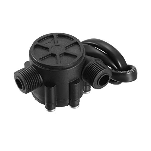 uxcell G38 Hall Effect Liquid Water Flow Sensor Switch Flowmeter Counter DC 5V 1-12Lmin Black QH-07