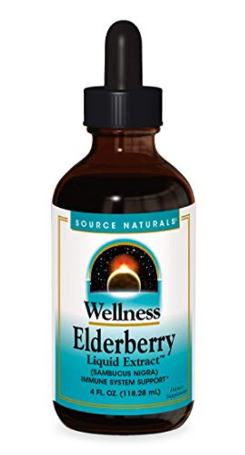 Source Naturals Wellness Elderberry Liquid Extract for Immune System Support - Sambucus nigra - 4 Fluid oz