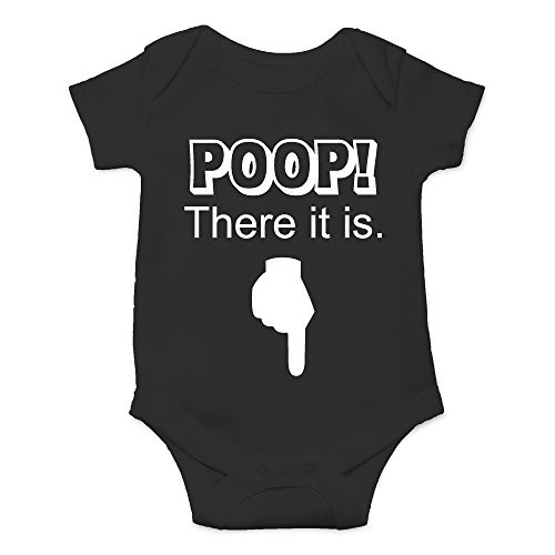 Crazy Bros Tees Poop There It is Funny Cute Novelty Infant One-Piece Baby Bodysuit Newborn Black