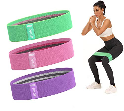 PKQP Resistance Bands for Legs and Butt Exercise Bands Fitness Bands Fabric Stretch Exercise Loops Workout Bands Thick Wide Non-Slip Gym 3 Set Booty Band for Squat Glute Hip Training WomenMen PKQP Resistance Bands for Legs and Butt Exercise Bands Fitness Bands Fabric Stretch Exercise Loops Workout Bands Thick Wide Non-Slip Gym 3 Set Booty Band for Squat Glute Hip Training WomenMen