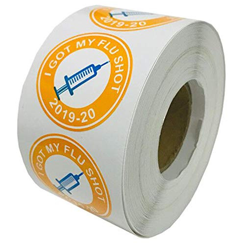 I Got My Flu Shot Stickers 1_5 Inch - Flu Shot Stickers 2019-20 Flu Season Stickers Orange Waterproof 500 Total Labels