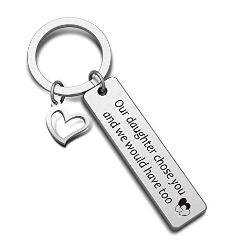 Ahora Our daughter chose you Keychain Son in law Gifts for Wedding We have to