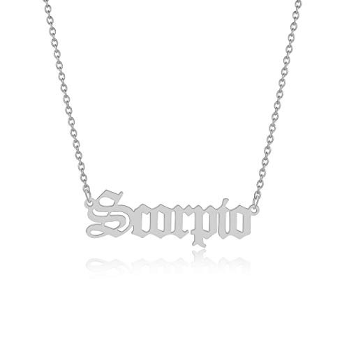Scorpio Necklace for Women Zodiac Constellation Necklace Gold Old English Letter Astrology Horoscope Sign Pendant Necklace Birthday Gift Scorpio Necklace for Women Zodiac Constellation Necklace Gold Old English Letter Astrology Horoscope Sign Pendant Necklace Birthday Gift