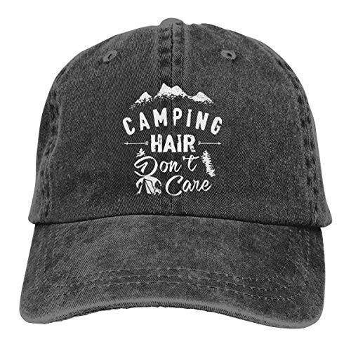 MSGUIDE Womens Camping Hair Dont Care1 Baseball Cap Vintage Cotton Washed Distressed Adjustable Dad Hat Black MSGUIDE Womens Camping Hair Dont Care1 Baseball Cap Vintage Cotton Washed Distressed Adjustable Dad Hat Black