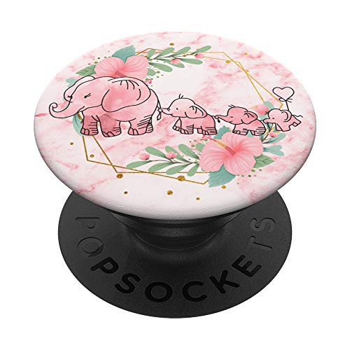 Mama Elephant Animal Elephant - 3 kiddos children Gift PopSockets PopGrip Swappable Grip for Phones   Tablets