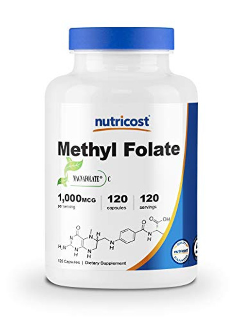 Nutricost Methyl Folate 1000mcg 120 Veggie Capsules - Gluten Free Non-GMO Nutricost Methyl Folate 1000mcg 120 Veggie Capsules - Gluten Free Non-GMO
