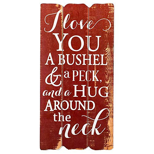 P_ Graham Dunn I Love You Bushel   Peck 12 x 6 Small Fence Post Wood Look Decorative Sign Plaque