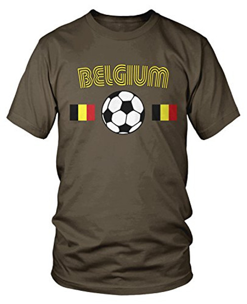 Amdesco Mens Belgium Soccer Belgique Belgian Football T-Shirt Dark Chocolate Large Amdesco Mens Belgium Soccer Belgique Belgian Football T-Shirt Dark Chocolate Large