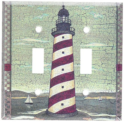 Art Plates - Cape Lighthouse Switch Plate - Double Toggle Art Plates - Cape Lighthouse Switch Plate - Double Toggle