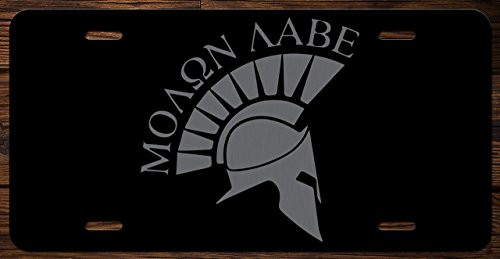 Molon Labe Spartan Helmet Vanity Front License Plate Tag KCE011