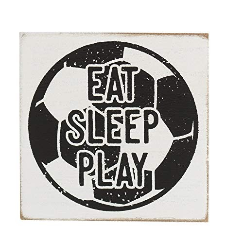 Dicksons Eat Sleep Play Black White Soccer Ball 3 x 3 MDF Decorative Wall and Tabletop Sign Plaque Dicksons Eat Sleep Play Black White Soccer Ball 3 x 3 MDF Decorative Wall and Tabletop Sign Plaque
