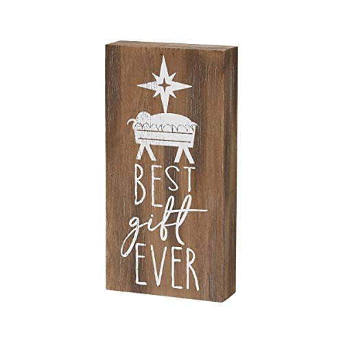 Collins Festive Wood Grain Block Sign