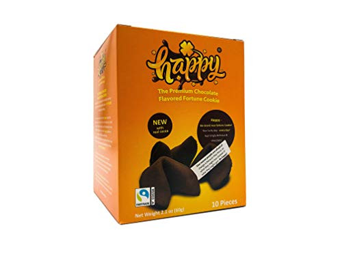 Happy Chocolate Flavored Fortune Cookie - 10 Cookies per Box - Net Weight 2_1 oz