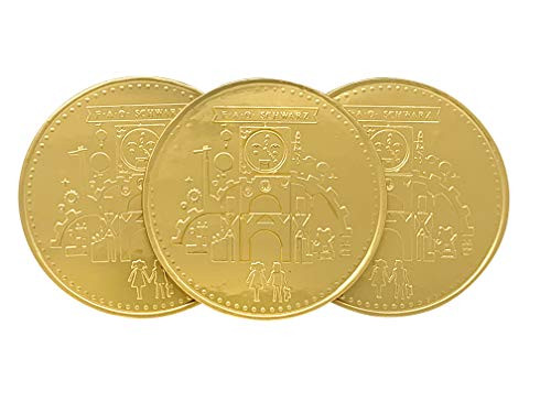 FAO Schwarz Milk Chocolate Large Gold Tone Coins Candy Pieces 2_82 Ounce Pack of 3