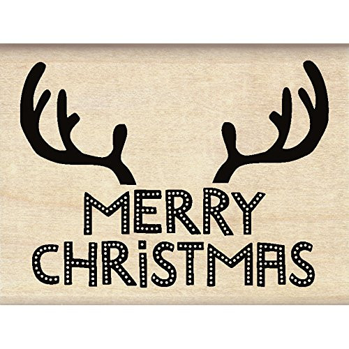 Inkadinkado Reindeer Antlers Christmas Mounted Rubber Stamp 3 by 2_25