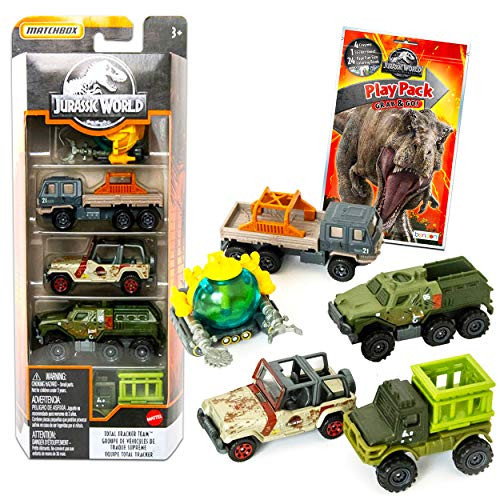 Jurassic World Toys Bundle Jurassic World Playset - Jurassic World Activity Set with Jurassic World Cars Coloring Book Stickers and More Jurassic World Party Supplies