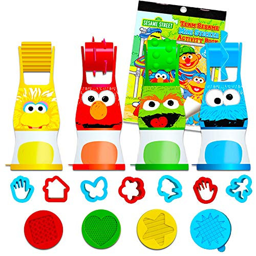 Sesame Street Elmo Party Favor Set for Toddlers Kids ~ 24-Pc Bundle with Clay Dough Dough Roller Molds and Stickers Party Supplies