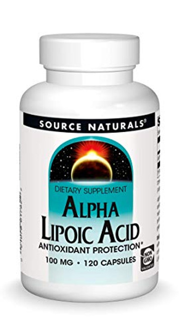Source Naturals Alpha Lipoic Acid 100 mg Supports Healthy Sugar Metabolism Liver Function Energy Generation - 120 Capsules Source Naturals Alpha Lipoic Acid 100 mg Supports Healthy Sugar Metabolism Liver Function Energy Generation - 120 Capsules