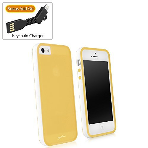 iPhone SE Case BoxWave Snowy Frost Case with BONUS Keychain Charger Durable Frosted Soft Flex Cover for Apple iPhone SE 5s 5 - Yellow iPhone SE Case BoxWave Snowy Frost Case with BONUS Keychain Charger Durable Frosted Soft Flex Cover for Apple iPhone SE 5s 5 - Yellow