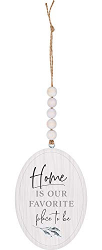 P_ Graham Dunn Home is Our Favorite Place Classic White 6 x 4_25 MDF Wood String Sign Ornament