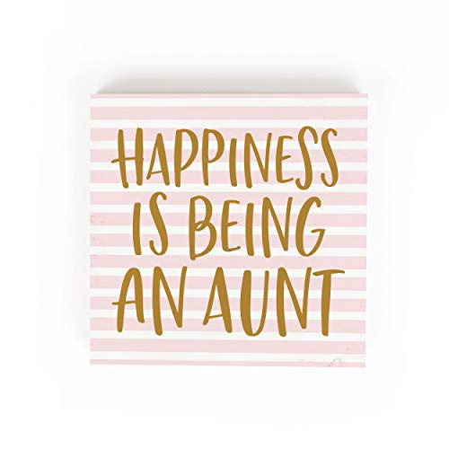 P_ Graham Dunn Happiness Being an Aunt Striped 5_38 x 5_38 Pine Wood Tabletop Word Block Sign